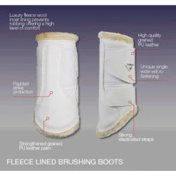 LeMieux Fleece Lined Brushing Boots -Equestrian Supply Store LM FleeceLinedBoots Ice Blue 1 LR 04