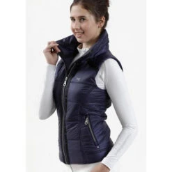 Premier Equine Carmen Riding Gilet -Equestrian Supply Store SS19 Carmen Ladies Quilted Riding Gilet Navy Front RGB 72 big