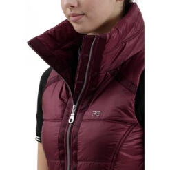 Premier Equine Carmen Riding Gilet -Equestrian Supply Store SS19 Carmen Ladies Quilted Riding Gilet Wine Detail Collar RGB 72 big