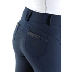 Premier Equine Beluso Ladies Full Seat Gel Riding Breeches -Equestrian Supply Store SS20 Beluso Ladies Full Seat Gel Riding Breeches Navy 3 4 Back Design 72 RGB