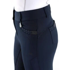 Premier Equine Beluso Ladies Full Seat Gel Riding Breeches -Equestrian Supply Store SS20 Beluso Ladies Full Seat Gel Riding Breeches Navy 3 4 Front Detail 72 RG