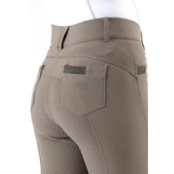 Premier Equine Beluso Ladies Full Seat Gel Riding Breeches -Equestrian Supply Store SS20 Beluso Ladies Full Seat Gel Riding Breeches Walnut 3 4 Rear Detailing 7