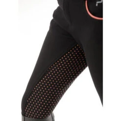 Premier Equine Sassa Kids Full Seat Gel Riding Breeches -Equestrian Supply Store SS20 Sassa Kids Full Seat Gel Riding Breeches Black Close Up Gel 72 RGB big