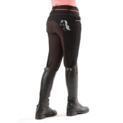 Premier Equine Sassa Kids Full Seat Gel Riding Breeches -Equestrian Supply Store SS20 Sassa Kids Full Seat Gel Riding Breeches Black Rear Shot 72 RGB big