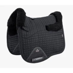 Premier Equine Close Contact Merino Wool European Dressage Saddle Pad -Equestrian Supply Store SS21 Close Contact Merino Wool European Half Lined Dressage Square Black Bla