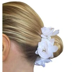 Hamag Rose Petal Hair Scrunchie With Crystals -Equestrian Supply Store hamag rose petal hair scrunchie with crystals hair accessories 6