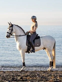 LeMieux Earth Collection Dressage Saddlepad -Equestrian Supply Store it01419 lifestyle earthdressagepad moss 2 copy