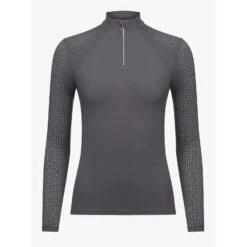 LeMieux Twilight Collection Laser Cut Longsleeve Base Layer -Equestrian Supply Store lm lasercutlongsleeve grey1 hr