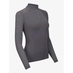 LeMieux Twilight Collection Laser Cut Longsleeve Base Layer -Equestrian Supply Store lm lasercutlongsleeve grey3 hr