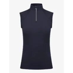 LeMieux Twilight Collection Laser Cut Sleeveless Base Layer -Equestrian Supply Store lm lasercutsleeveless navy1 hr