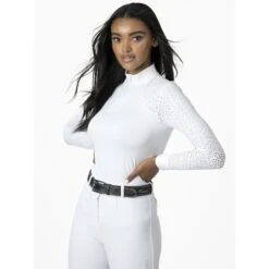 LeMieux Olivia Long Sleeve Show Shirt -Equestrian Supply Store lm oliviashowshirt white12 hr