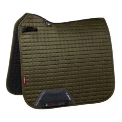 LeMieux Suede Dressage Square -Equestrian Supply Store lm suededressage oakgreen hr