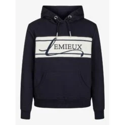 LeMieux Young Rider Signature Hoodie -Equestrian Supply Store lm youthsignaturehoodie navy2 rt
