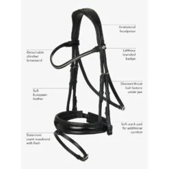 LeMieux Kudos Dressage Bridle 13 LeMieux Kudos Dressage Bridle -Equestrian Supply Store website bride features dressage